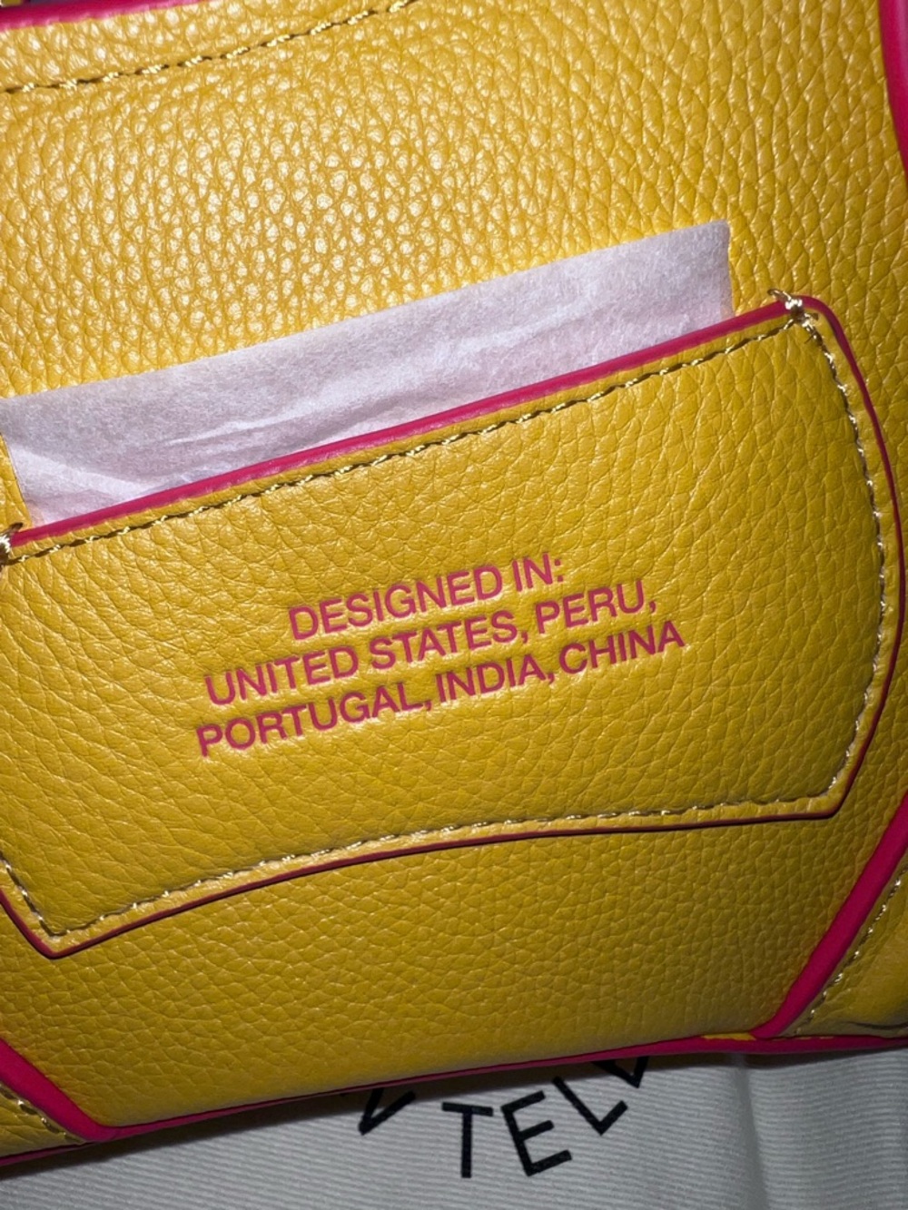 Pebbled Yellow Crossbody Bag with Sculptural Handle - Picture 13 of 14